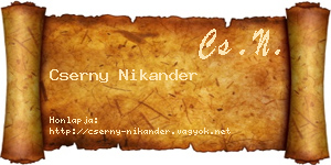 Cserny Nikander névjegykártya